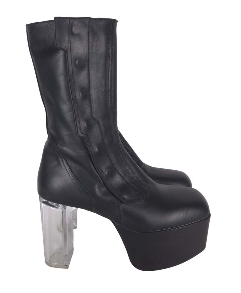 Rick Owens Biker Platform Clear Heel Boots US 9 EU 42 Mens Black